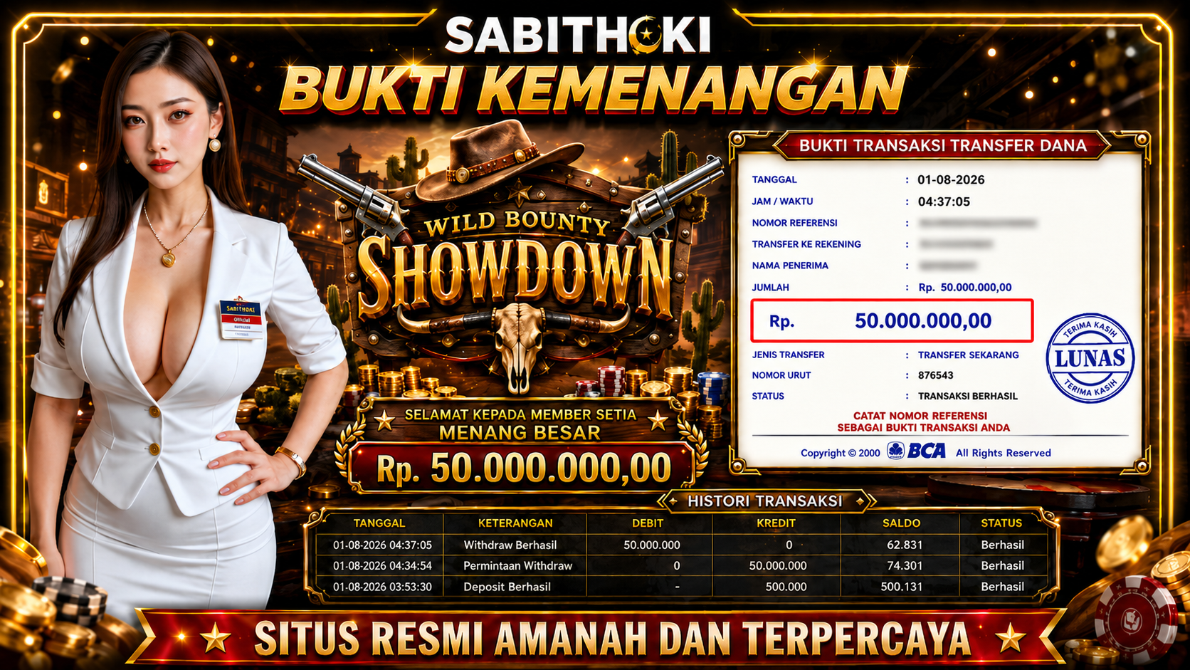 Selamat Kepada Member setia SABITHOKI telah WD RP. 50.000.000,-